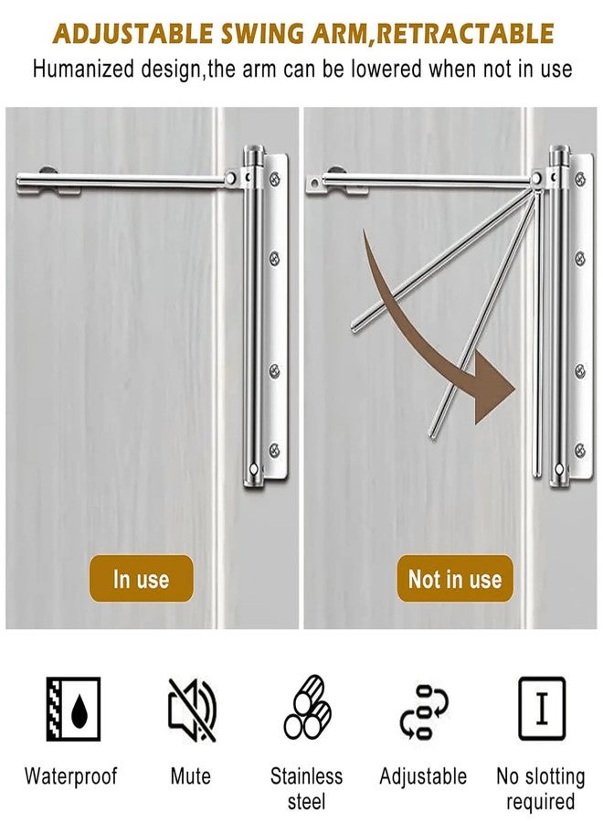 Solitude Automatic Door Closer, Adjustable Spring Storm Door Closer, Heavy Duty Safety Spring, Built-in Lock, Perfect for Indoor & Outdoor Doors, Offices, Soft Closing Door (Pack of 1) - Image 3